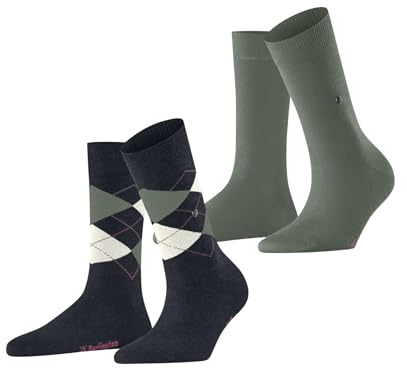 Burlington Damen Socken Everyday Mix Multipack W So Baumwolle gemustert 2 Paar, Blau Navy Melange 6127, 36-41