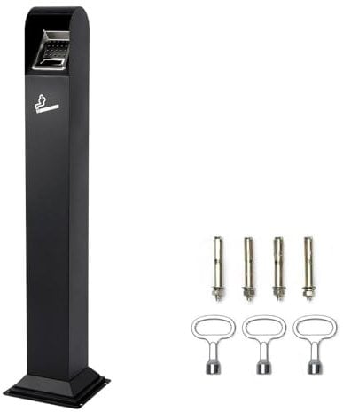YCOVSFP Cendrier Vertical Extérieur 117 Cm, Poubelle sur Pied en Acier Inoxydable (avec Clé), for Bureaux Commerciaux, Restaurants, Bars