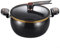 MeevrgR 8L Mini Pressure Cooker – Pottery-Coated Cast Iron Soup Pot with Slide-Lock Handle – Multi-Functional for Stewing, Steaming & Slow Cooking(8L Black)