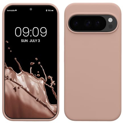 kwmobile Handyhülle für Google Pixel 10 / Pixel 10 Pro Hülle - Case Silikon - Kabelloses Laden - Schutzhülle Cover in Altrosa matt