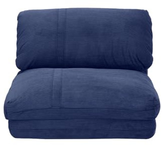 Miliboo Sessel, 1-Sitzer, ausklappbar, aus Cordstoff, Dunkelblau