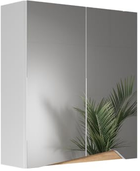 Vicco Spiegelschrank Marelle, Weiß/Artisan, 60 x 67 cm | mit höhenverstellbarem Einlegeboden, zur Wandmontage geeignet und kombinierbar mit Marelle Möbeln