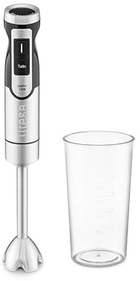 Ufesa Jupiter Mixeur Plongeant 1500W, Contrôle de Vitesse Variable, Écran LCD, Fonction Turbo, 4 Lames Haute Efficacité, Acier Inoxydable, Design Anti-Éclaboussures, Verre Doseur 600 ml
