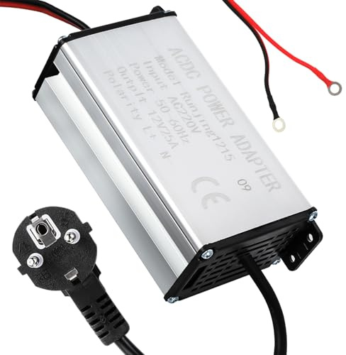 ISINEVER 230V auf 12V Netzadapter 25A Spannungswandler für 2 kW 5 kW 8 kW Standheizung Dieselheizung | für Auto, Wohnmobil, Wohnwagen, Boot, Garage oder den Innenbereich