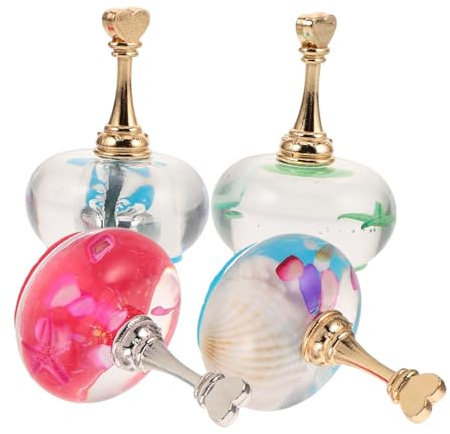 VICASKY 4pcs Magnetic Nail Stand for Press Nails Underwater Ice Transparent Shell Design for Painting Manicure Practice at Home and Salon