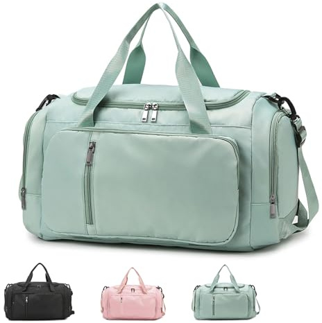 MINVOO Sporttasche 40L Reisetasche Trainingstasche für Damen und Herren mit Schuhfach Nassfach Oxford Wasserdicht Gym Sport Tasche für Fitness Reisen Weekender (Grün)