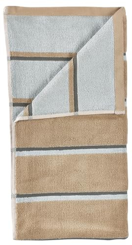 Zone Denmark Sauna Handtuch 100 x 50 cm Camel/Ice Blue/Olive Green