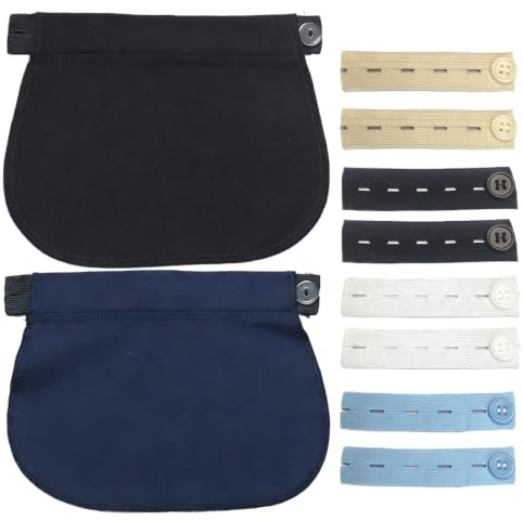 IBXWMNG 10 Pezzi Estensori Cintura Premaman Regolabili, Allarga Pantaloni Fibbia Di Estensione Regolabile, Prolunga Pantaloni Gravidanza per Donne Incinte, Allarga Pantaloni per Gravidanza