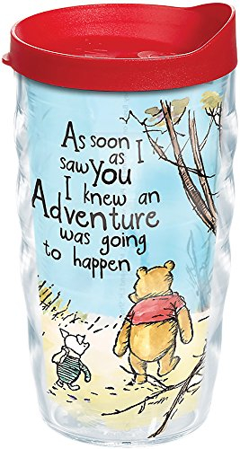 Tervis Plastic Made in USA Double Walled Disney - Winnie The Pooh Adventure Insulated Tumbler Cup Keeps Drinks Cold & Hot, 10oz Wavy, Lidded