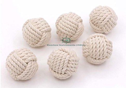 RII Deko-Seilbälle, Baumwollseil, nautische Schalenfüller, Seildekoration, Vase und Tablett, Tischdekoration, Hochzeits- und Party-Requisiten, Einweihungsgeschenk, 5,1 cm, 6 Stück