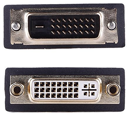 REY Adaptador DVI-I (24+5) Hembra a DVI-D (24+1) Macho, Señal Digital y Analógica