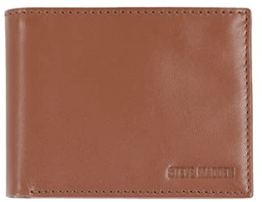 Steve Madden RFID-Geldbörse für Herren, Leder, zusätzliche Kapazität, aufgesetzte Klapptaschen, Cognac-Handschuh, Einheitsgröße