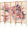 decomonkey Paravent Raumteiler Innen Japan Blumen 225x171 cm 5 Teilig Room Divider Wall Raumteiler Stehend Trennwand Sichtschutz Spanische Wand Sichtschutzwand Wohnzimmer Holz Spa Zen Orient Spa