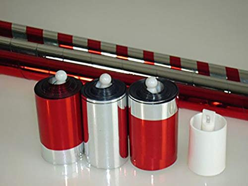 Enjoyer Baguette magique triple couleur en soie, trucs de magie – Rouge argent rouge, idéal pour les amateurs de magie ou les professionnels