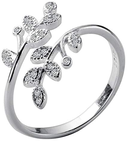 Helen de Lete 925 Sterling Silber Lorbeer Blatt öffnen Ring