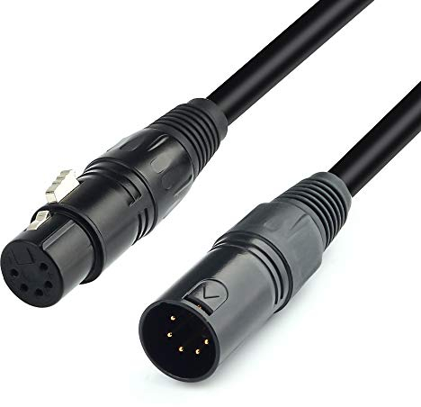 SiYear DMX-512 XLR 5 Pin Male to XLR 5 Pin Female DMX Lead Cable(1.5M/5FT)