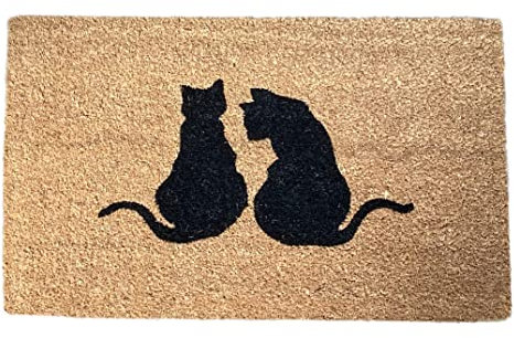 Selections Coir Outdoor & Indoor Doormat with Silhouette Cats Design