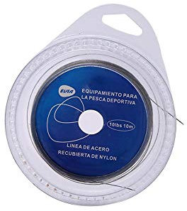 Alambre de Acero para Pesca 7 Hilos Líder Trenzado Alambre de Pesca de Acero Inoxidable Cubierto con plástico 5 tamaños(20 lbs)