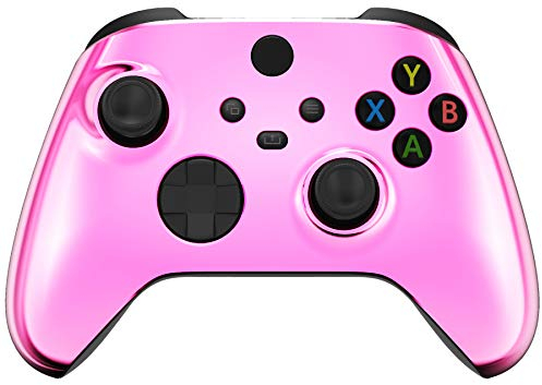 eXtremeRate Carcasa Delantera para Xbox Series X S Mando Accesorios Protector Placa Frontal Funda Reemplazo Kit Cubierta Cover Shell para Xbox Series S X Control-No Incluye Mando(Rosa Cromo)
