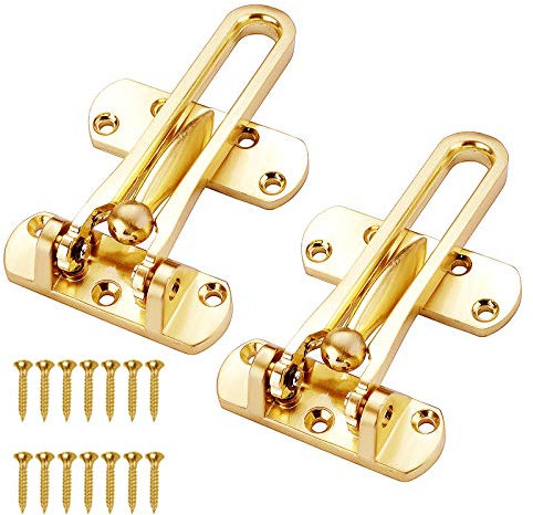 BIGKASI 2PCS Cerradura de Protección de Puerta de Seguridad, Pestillo de Cerradura de Puerta, Entrada Cerradura de Puerta Corrediza de Acero Inoxidable para Hogar/Hotel/Dormitorio/Apartamento/Patio
