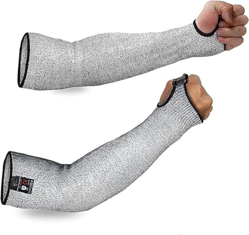 Cut Resistant Sleeves with Thumb Hole, Level 5 Protection, Slash Resistant Safety Protective Arm Sleeve Arm Protection Sleeves Gardening Arm Protectors Garden Gloves Welding Gloves