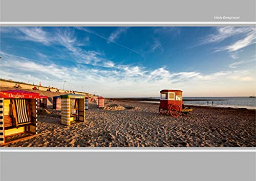 CALVENDO Poster 59,4 x 42,0 cm Querformat Borkum, Badekarren im Sonnenuntergang, Poster DIN A2 quer| Bilder, Kunstdruck, Wandbild, Wanddeko, Prints ohne Rahmen