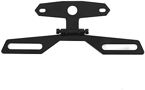 CENPEK Tail Light Holder, Universal Folding License Plate Tail Light Holder Aluminum alloy Rear Bracket Mount for Motorcycle ATV Dirt Bike Black