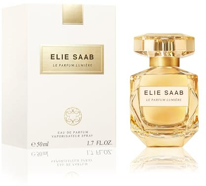 Elie Saab Le Parfum Lumière 50 ml – Eau de Parfum für Frauen – Blumiger Holziger Duft – Umwerfende Noten von Ylang Ylang, Jasmin und Amberholz – Transparentes Glasflakon
