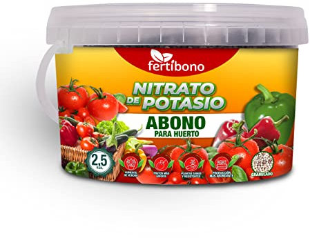 FERTIBONO, Nitrato de potasio,Puro (KNO3) 13-00-46, Huerto, Tomates, Melones,Frutales, Arboles, 2,5 Kgs