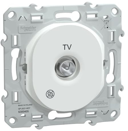 Schneider Electric - Ovalis - prise TV simple - Antibactérien - S300405