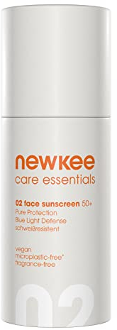 newkee Protector solar facial SPF 50+ (30 ml) resistente al agua, protección instantánea, ideal para deportes, pantalla solar facial desarrollada por Manuel Neuer & Angelique Kerber