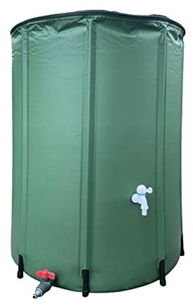 Hongjingda Regentonne Regenwassertonne, 100L Regentank Regenwassertonne Mit Netzabdeckung Und Wasserhahn, Faltbar Garten Regenwassertank Für Umweltfreundliche Gartenarbeit