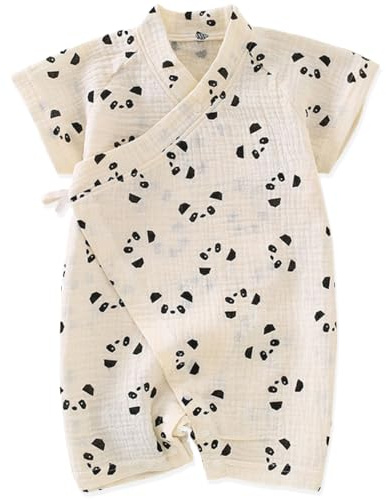 HahaNice Japanese Kimono Baby Thobe Cotton Infant Linen Romper 0-24 Months
