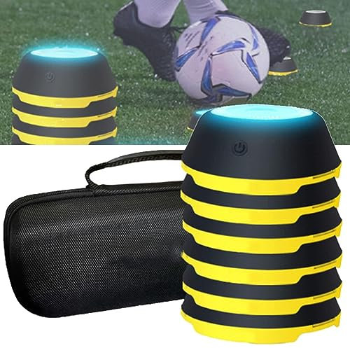 Flash-Reflex-Reaktion und kognitives Trainingslicht, tragbares LED-Licht mit Smart App-Connect für Sport, Fitness, Geschwindigkeit und Beweglichkeit, für Trainer und Basketball, Fußball, Boxen,6lights