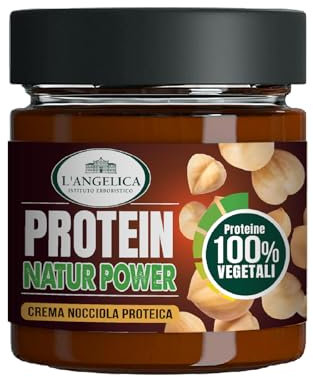 L'Angelica Crema Spalmabile Proteica Nocciola, Crema Proteica Senza Zucchero, Crema di Nocciole con Proteine 100% Vegetali, Confezione da 200gr