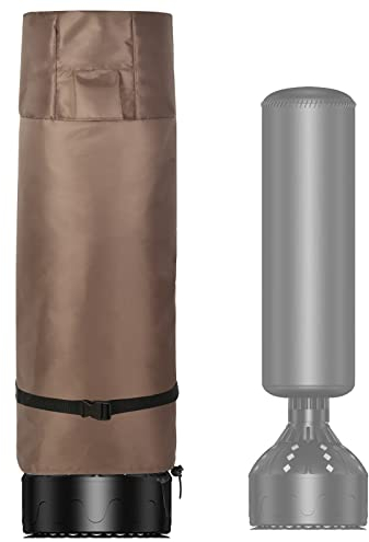 MountainLoc Abdeckung für Boxsack im Freien, Standboxsack wasserdichte Schutzhülle mit Seitlichem Reißverschluss und Belüftung, 420D Oxford Braun (30 * 144cm)