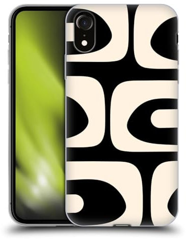 Head Case Designs Offizielle Kierkegaard Design Studio Modern Piquet Black Cream Abstrakte Retro Muster Soft Gel Handyhülle Hülle kompatibel mit Apple iPhone XR