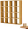 Dollhouse Bücherregal Realistische Holz 1:12 Miniatur Bücherregal Dollhouse Möbel 16 Grid Mini Display Regal Wand Rack Stand Dollhouse Möbel für Puppenhauszubehör Dekorationen Holzfarbe
