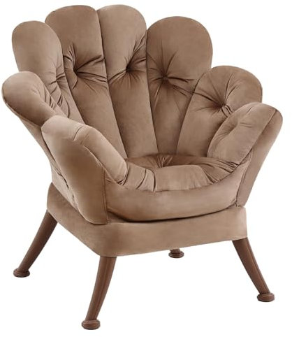 Welnow 2025 Fauler Stuhl in Blumenform, bequemer Schmetterlings-Lesesesessel, Mitte des Jahrhunderts, Akzent-Lounge-Sofa mit Blütenblatt-Rücken und verstärkten Beinen für Wohnzimmer, Schlafzimmer,
