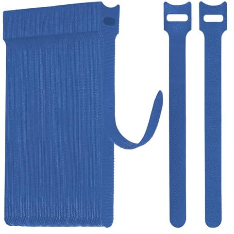 WSZJINB 70pcs Attache Cable Réutilisables de 15cm de Long, Sangles de Management des Câbles Réglables en Bleu pour La gestion des Câbles,Organisateur