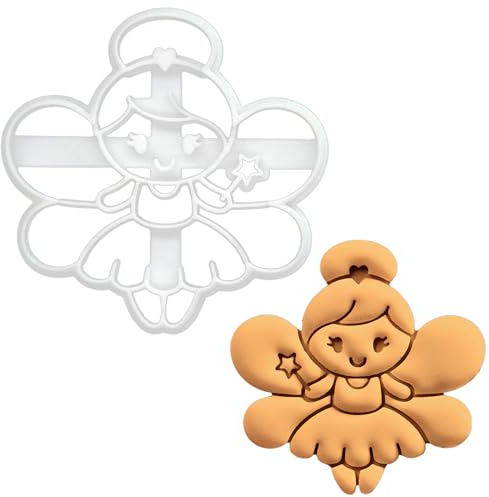 BAKERLOGY Süße Fee Ausstechform - Detailliertes Keksausstecher-Design zum Backen und Basteln, ideal für Fondant, Teig, Ton
