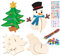 Homewit Basteln Weihnachten Kinder,3D-Weihnachtsbaum aus Holz, 3D-Schneemann-Weihnachtsdekoration aus Holz, 4 Stück DIY-Weihnachtshandwerk für Kinder, DIY-Malerei und Weihnachts-Holzdekoration