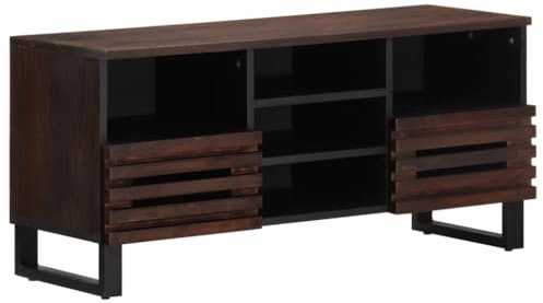 vidaXL Mueble de TV Madera Maciza Mango marrón 100x34x46 cm, Soporte de TV, aparador de TV, Mueble HiFi, Banco de TV, Armario de TV, Mueble Multimedia