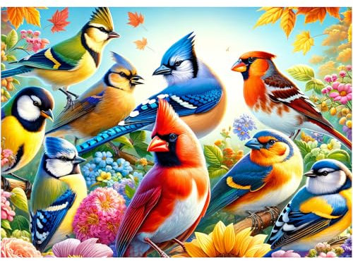 1000 Teile Puzzle für Erwachsene,Vogel-und-Blumen-Motiv Puzzles Kunstwerk für Puzzleliebhaber, Familienspiel & Geschenkidee,Jigsaw Puzzle 70 * 50cm