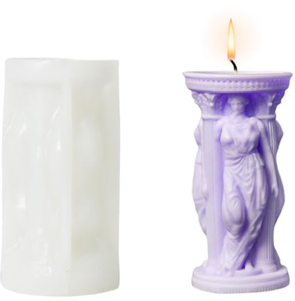 Göttin Athena Kerze Formen, 3D Kerze Formen für Kerze machen, Harz Gießen Form für Duftkerzen Seifen machen, Wachs, Harz Gießen, Seife Kuchen Dessert Mousse Form (Athena A)