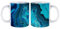 LDTVSFZQ Tasse en céramique bleu turquoise vif avec poignées, passe au micro-ondes pour décorer une grande tasse à café en céramique brillante pour le bureau et la maison