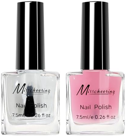 Top & Base Coat Nail Polish Set, Long-Lasting Glossy Shine, Clear Quick Dry Nail Varnish - High Shiny Glossy Top & Base Coat Nail Polish - Hard & Chip Resistant Finish