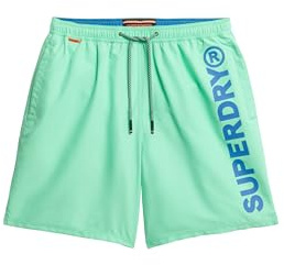 Superdry Herren 43,2 cm Sport-Badeshorts mit Grafik Frühlingsknospengrün L