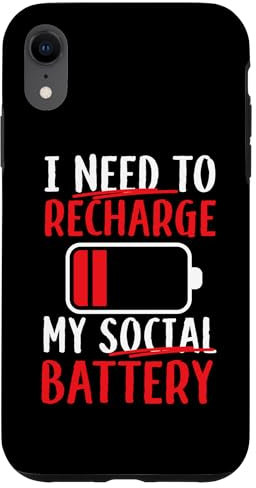 Charging Social Battery Design For Introverted Case for iPhone XR