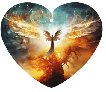 Phayah Lot de 6 désodorisants magiques en forme de cœur à suspendre pour voiture, placard, tiroir - Motif ailes d'arbre lavande